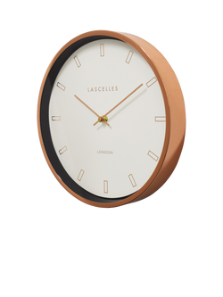 Brookpace Lascelles Firecrest Wall Clock, 30cm, Rose Gold - view 2, Gold