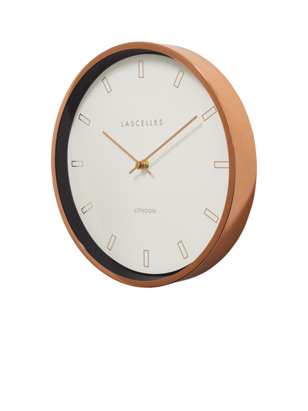 Brookpace Lascelles Firecrest Wall Clock, 30cm, Rose Gold - view 2, Gold