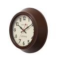 Brookpace Lascelles Metal Non-Ticking Sweep Wall Clock, 25cm, Brown