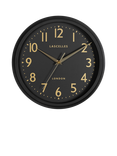 Brookpace Lascelles Retro Arabic Numeral Non-Ticking Sweep Wall Clock, 30cm, Black