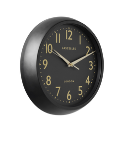 Brookpace Lascelles Retro Arabic Numeral Non-Ticking Sweep Wall Clock, 30cm, Black - view 2, Black