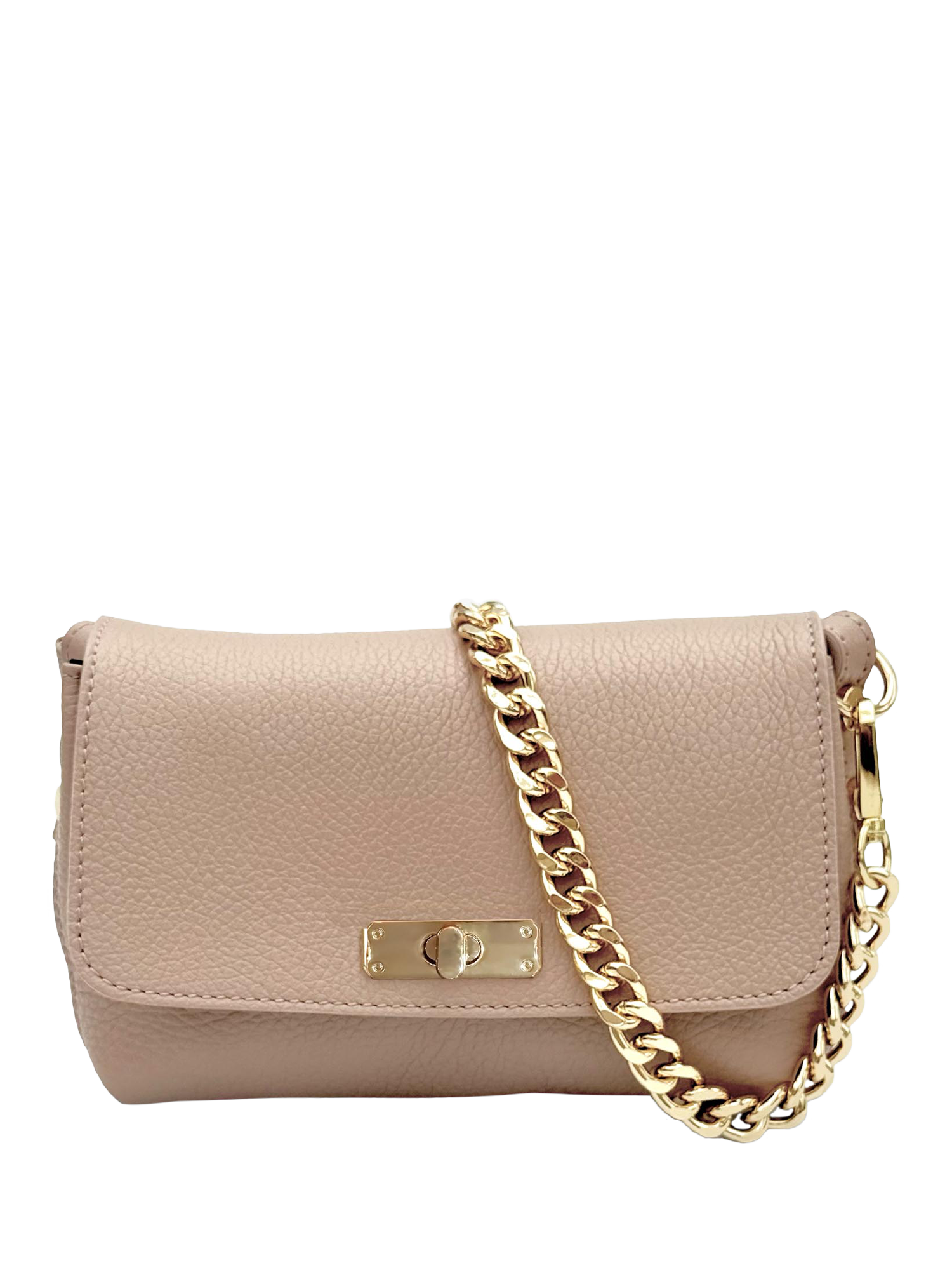 Product image 1 of 6, which shows Apatchy London The Maisie Leather Crossbody Bag, Blush
