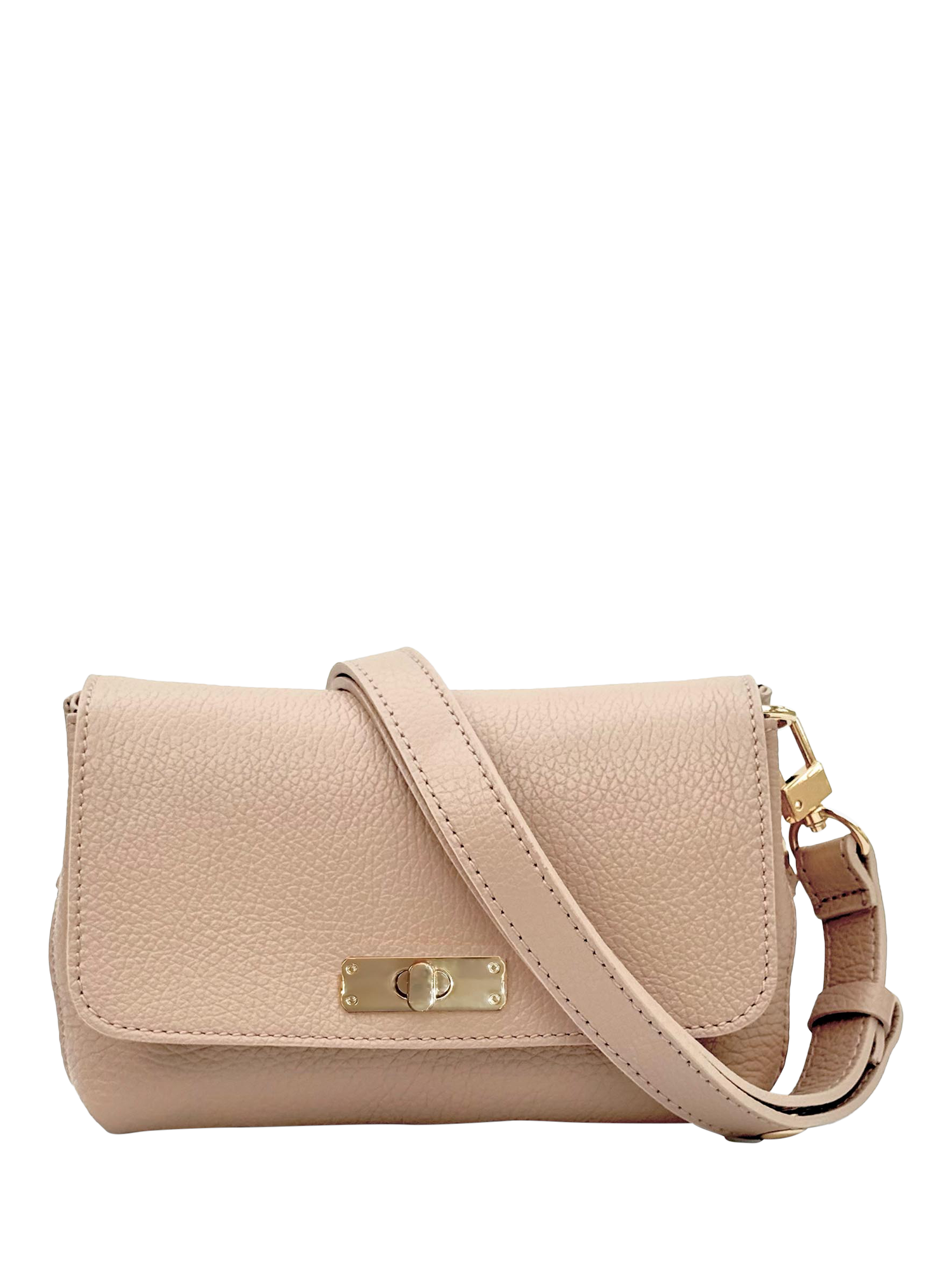 Product image 3 of 6, which shows Apatchy London The Maisie Leather Crossbody Bag, Blush