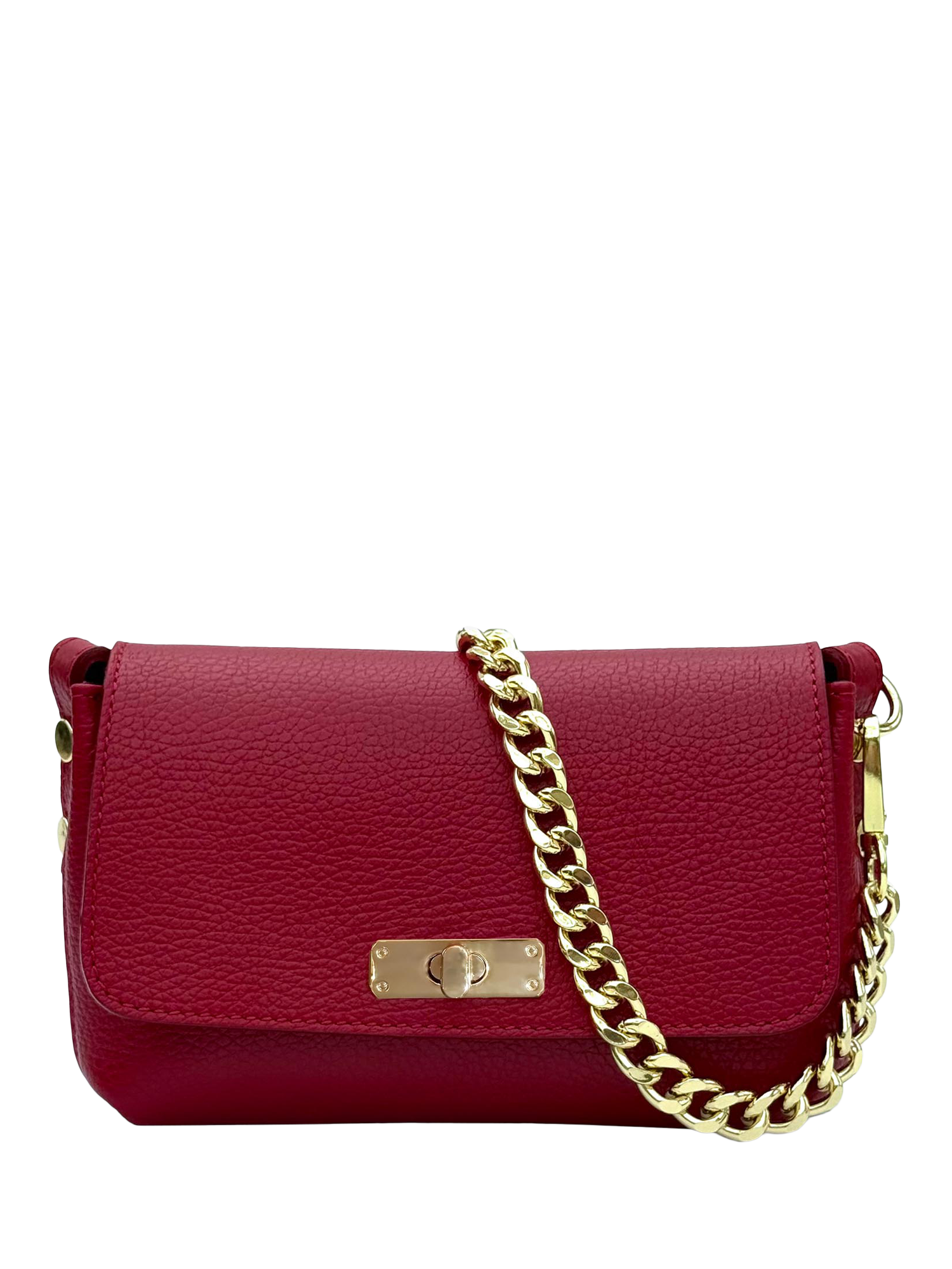 Product image 1 of 7, which shows Apatchy London The Maisie Leather Crossbody Bag, Red