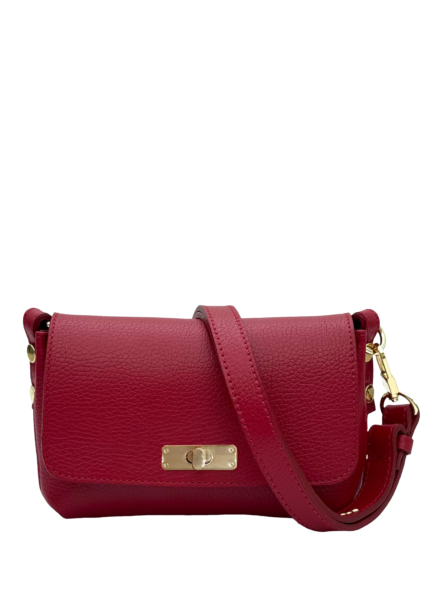 Product image 2 of 7, which shows Apatchy London The Maisie Leather Crossbody Bag, Red