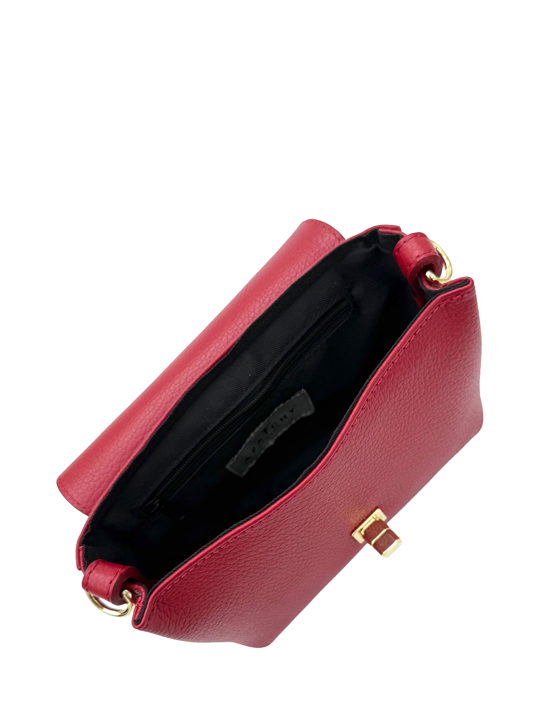 Product image 5 of 7, which shows Apatchy London The Maisie Leather Crossbody Bag, Red