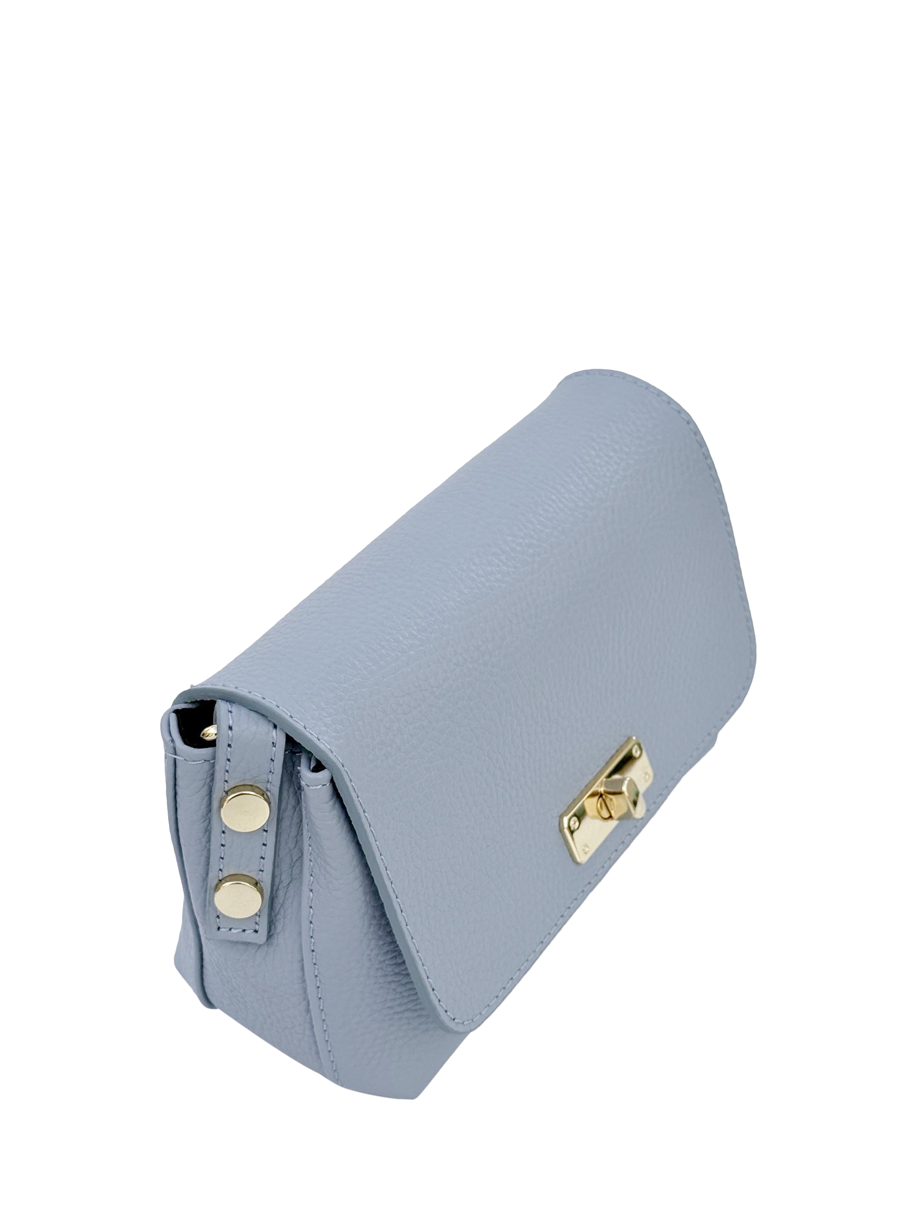 Product image 5 of 7, which shows Apatchy London The Maisie Leather Crossbody Bag, Sky