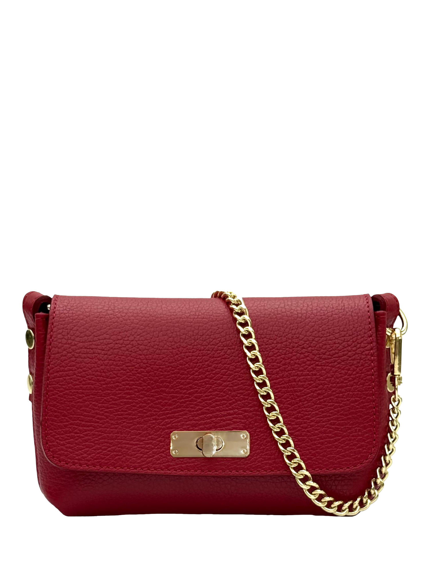 Product image 1 of 7, which shows Apatchy London The Maisie Leather Crossbody Bag, Red