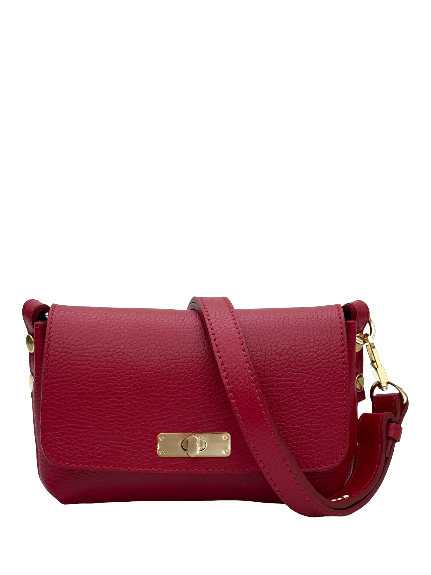 Product image 2 of 7, which shows Apatchy London The Maisie Leather Crossbody Bag, Red