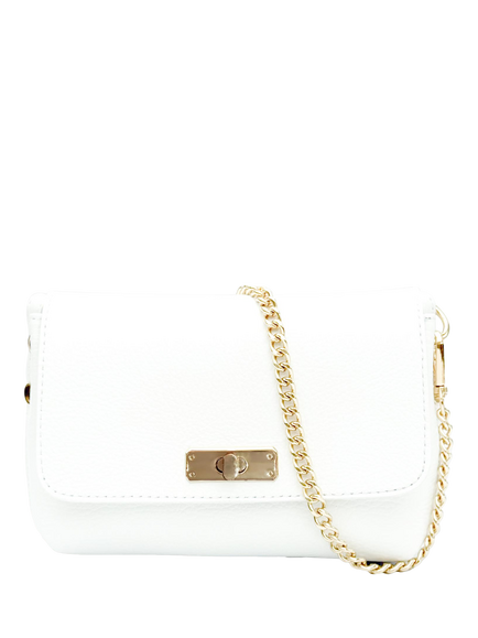 Apatchy London The Maisie Mini Leather Crossbody Bag with Slim Flat Crossbody Strap, White