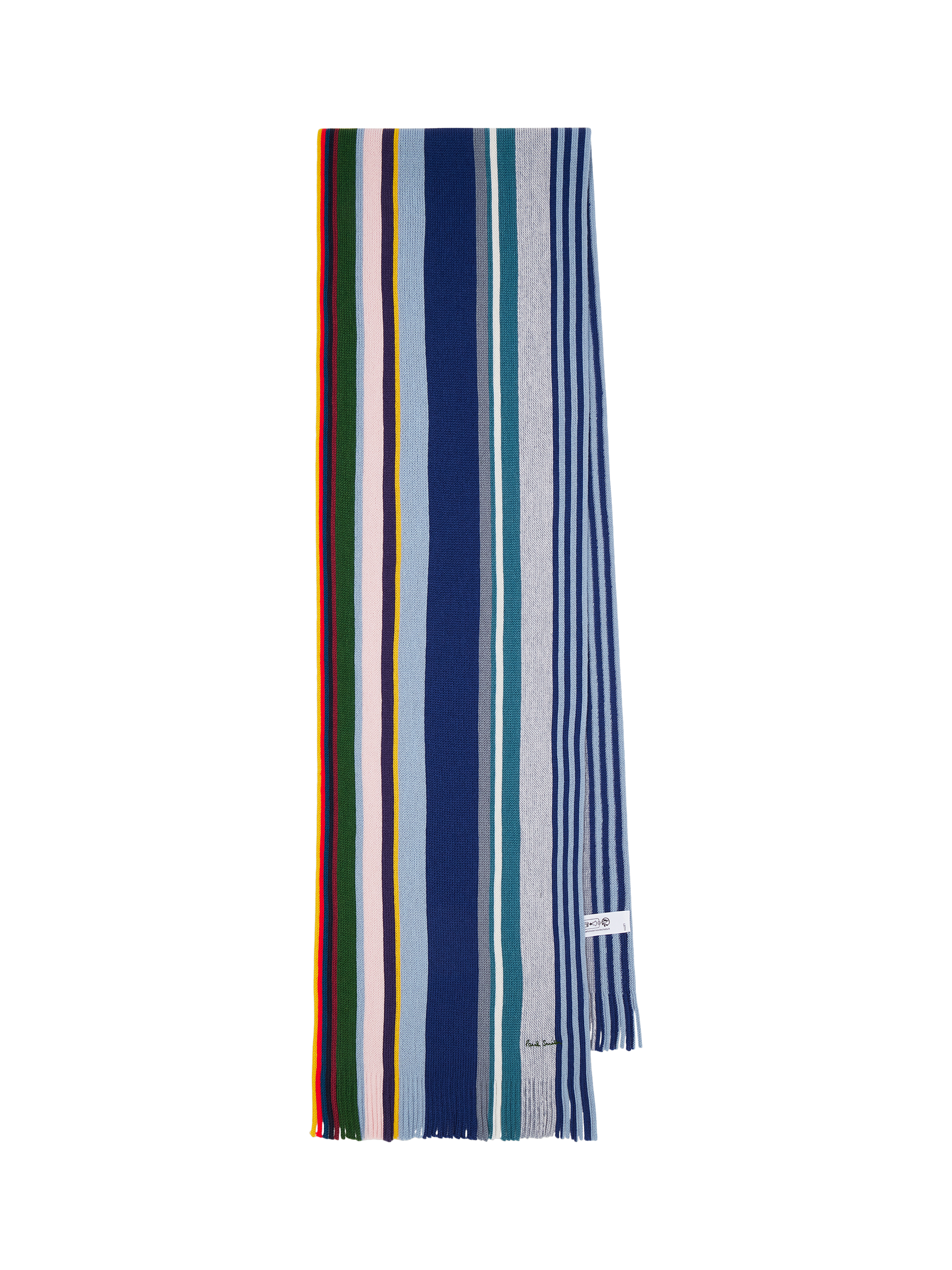 Product image 1 of 4, which shows Paul Smith Twisted Stripe Merino Wool Scarf, Blue Multi Blue