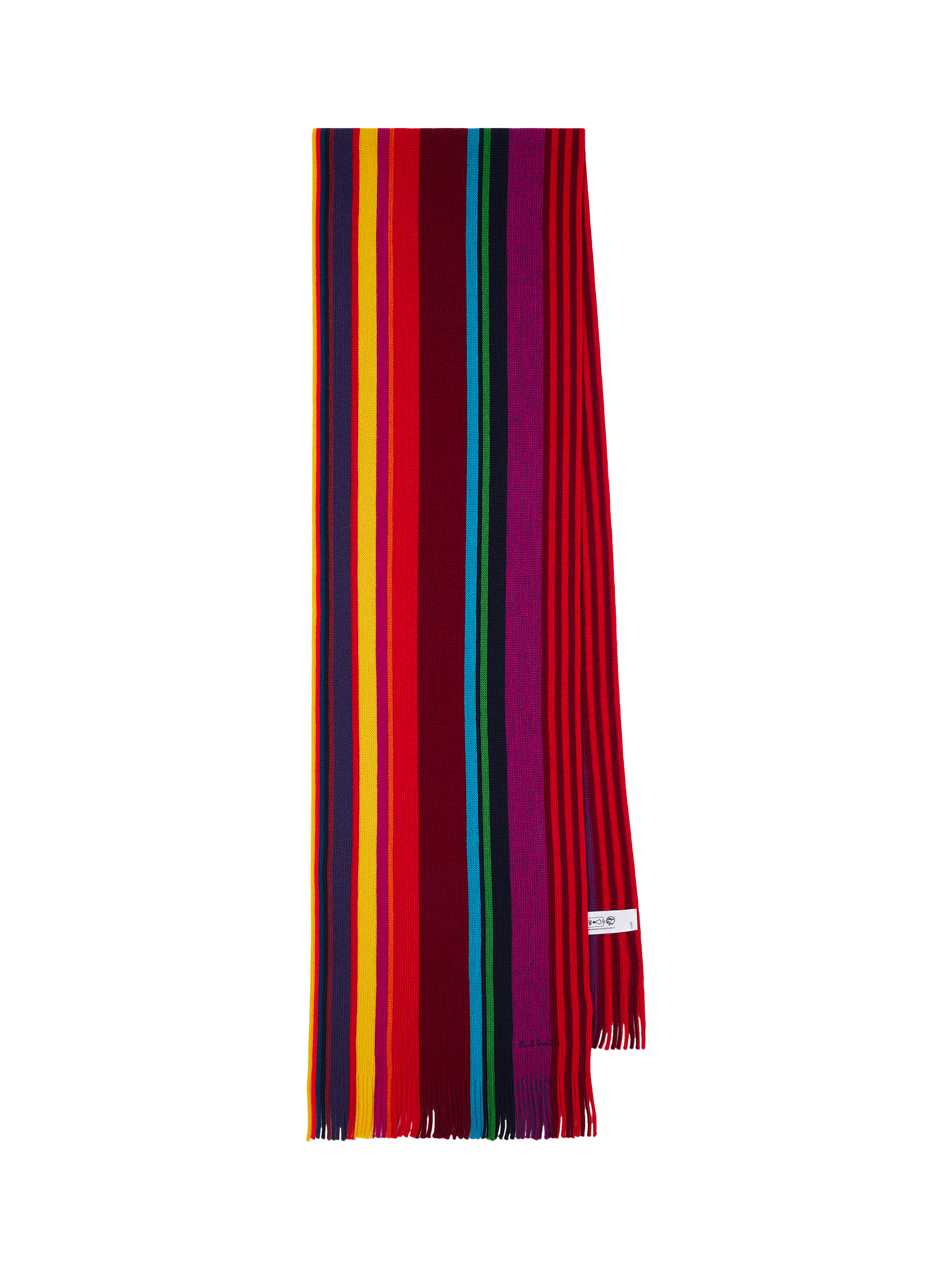 Product image 1 of 3, which shows Paul Smith Twisted Stripe Merino Wool Scarf, Red Mid