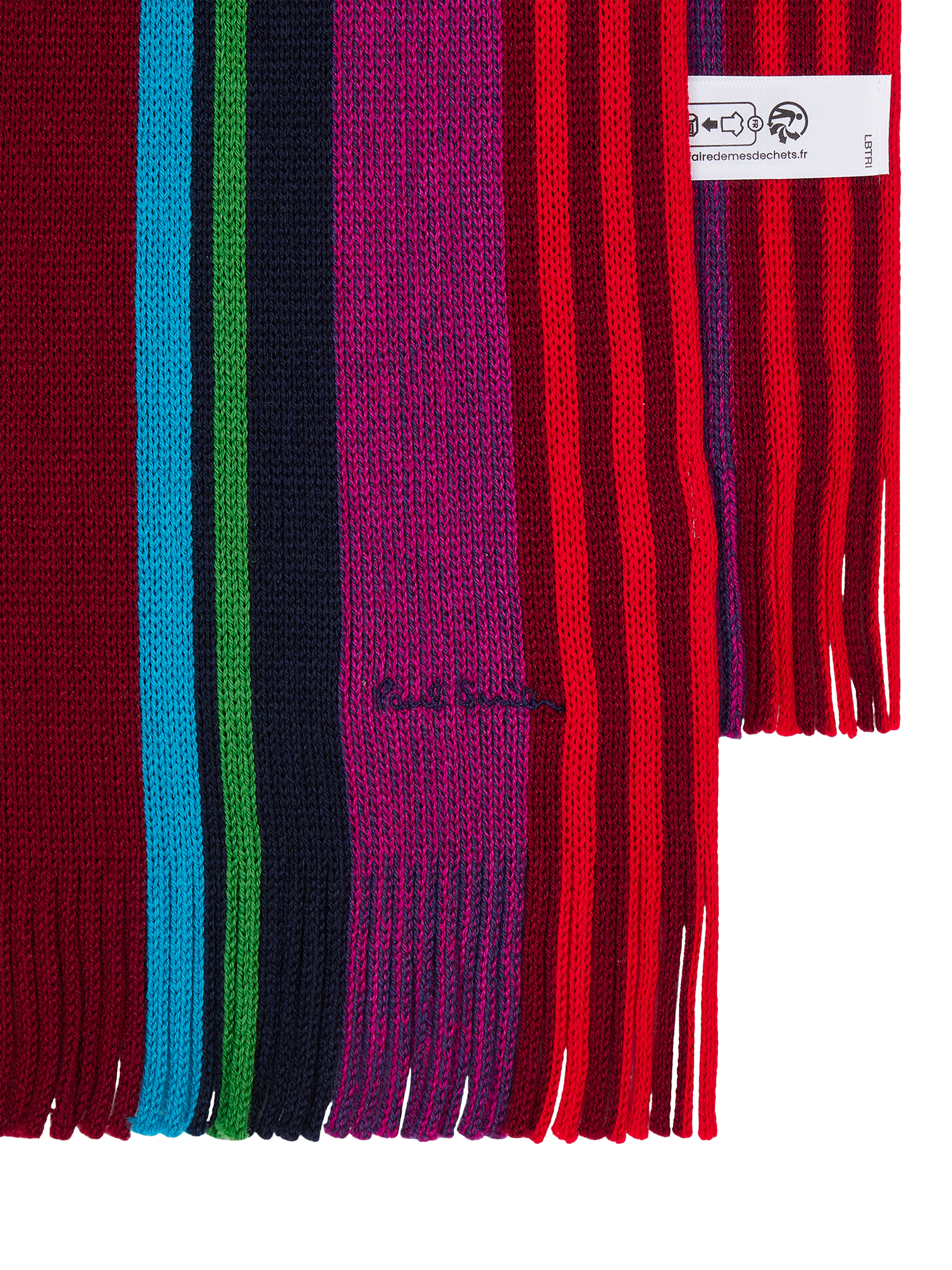 Product image 2 of 3, which shows Paul Smith Twisted Stripe Merino Wool Scarf, Red Mid