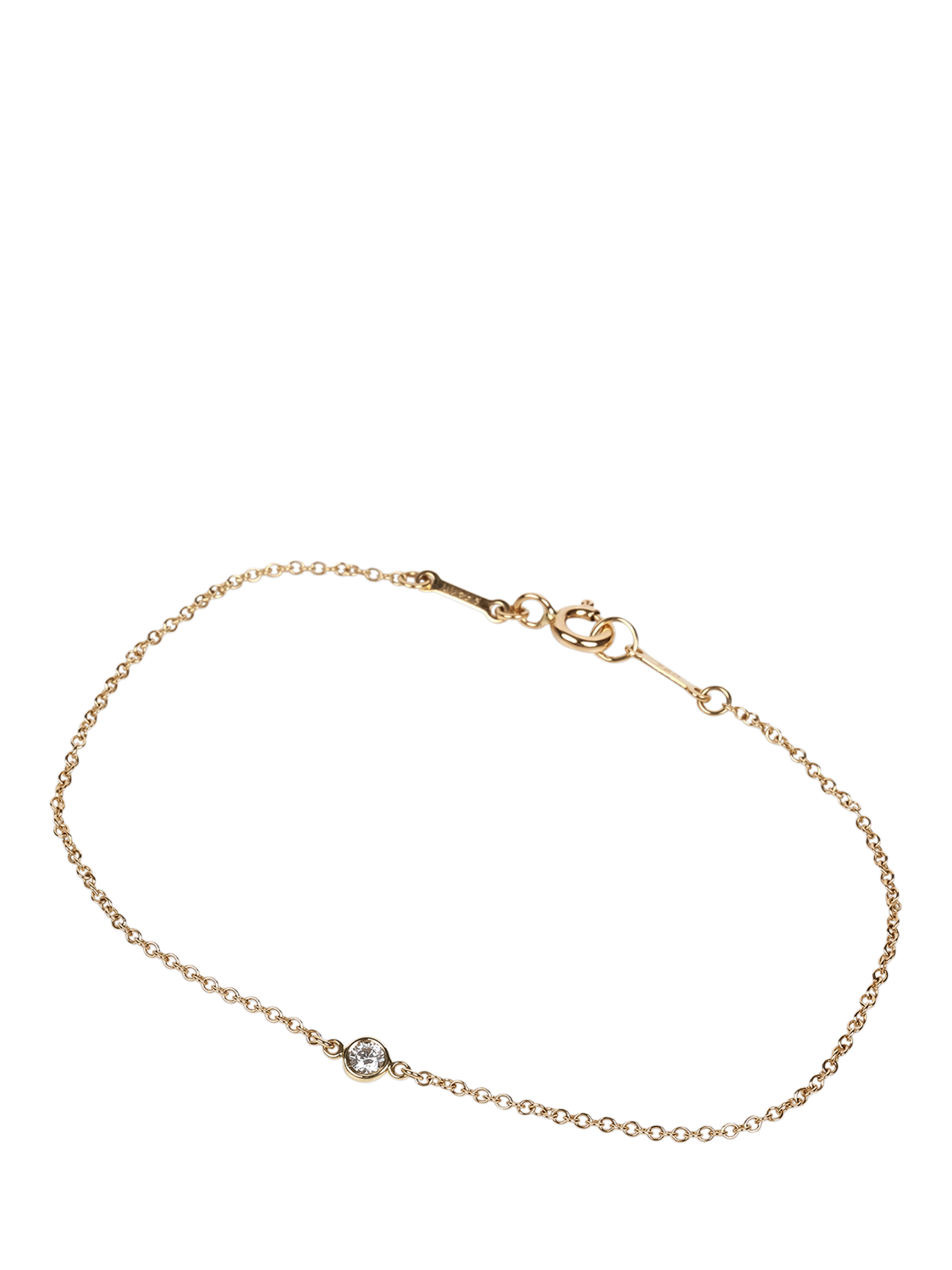 Product image 1 of 5, which shows Pre-loved Tiffany & Co. 1 Diamond 18ct Yellow Gold Elsa Peretti Diamonds by the Yard Bracelet