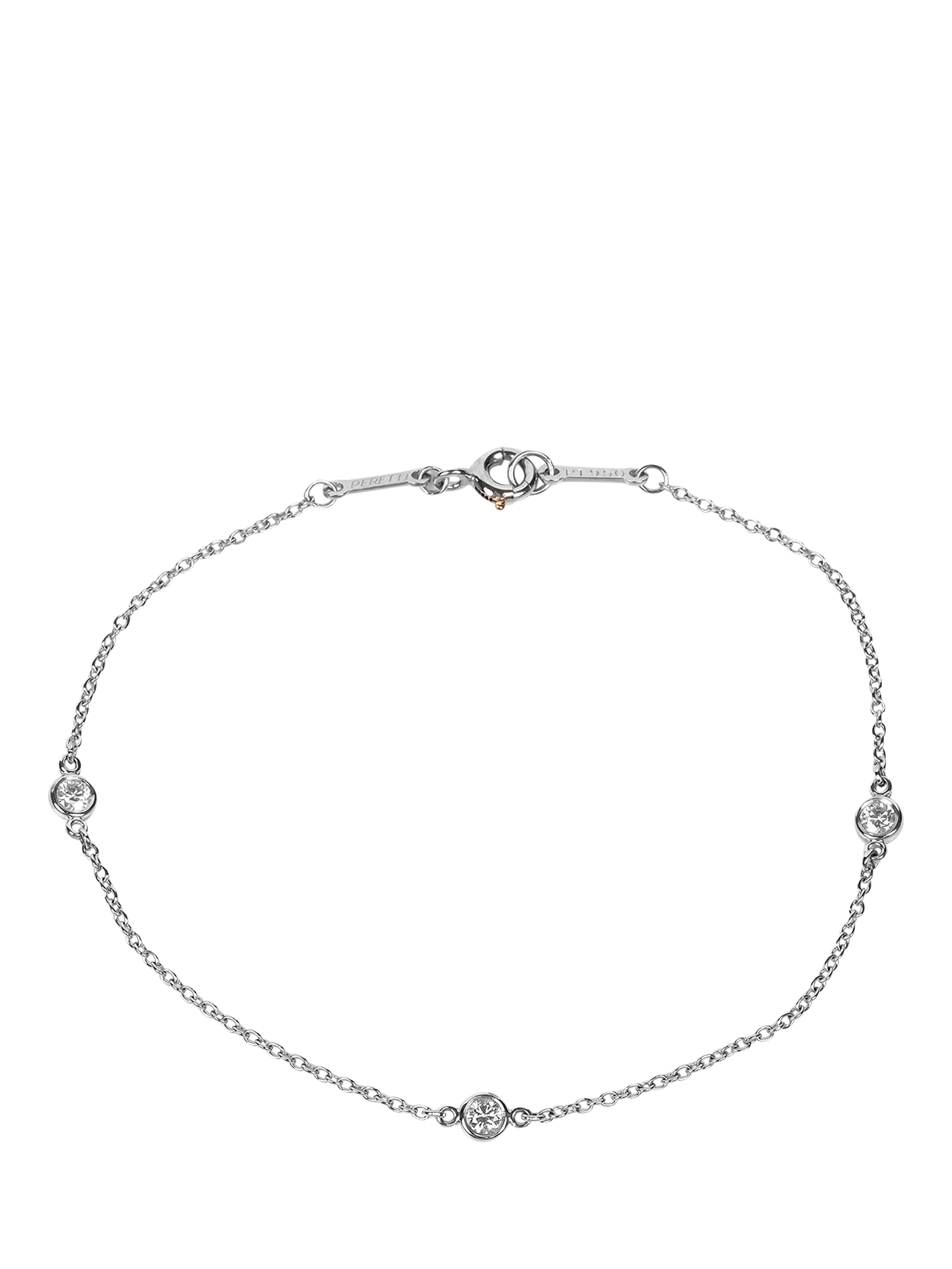 Product image 3 of 5, which shows Preloved Tiffany & Co. 3 Diamond Platinum Elsa Peretti Diamonds by the Yard Bracelet