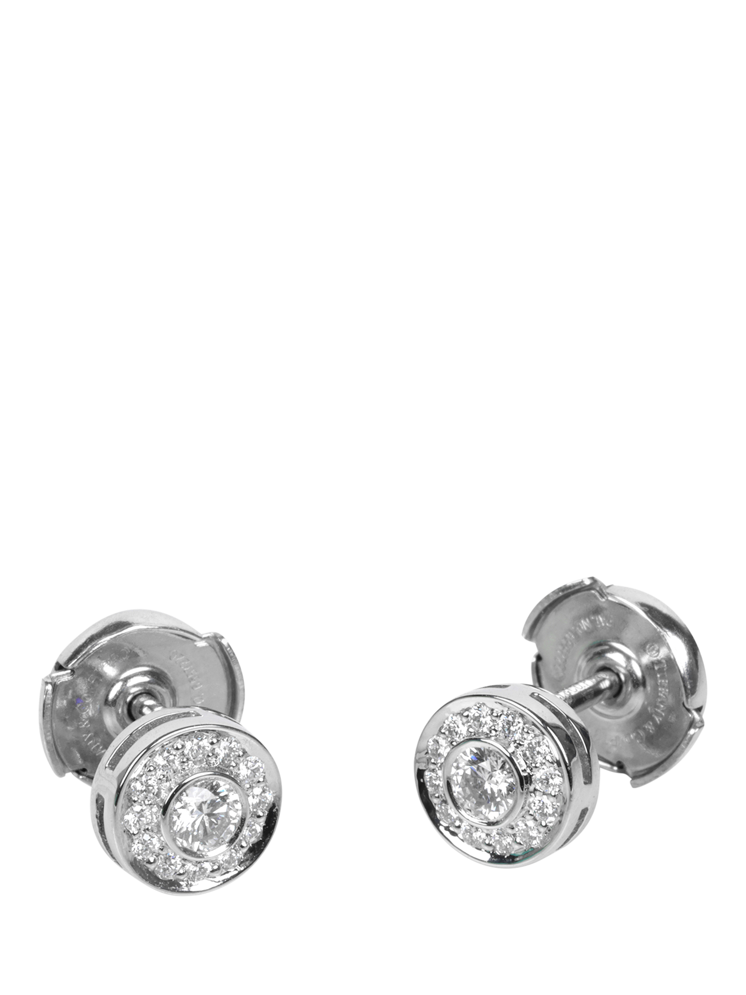 Product image 3 of 5, which shows Pre-loved Tiffany & Co. Brilliant Cut Diamond Platinum Circlet Stud Earrings