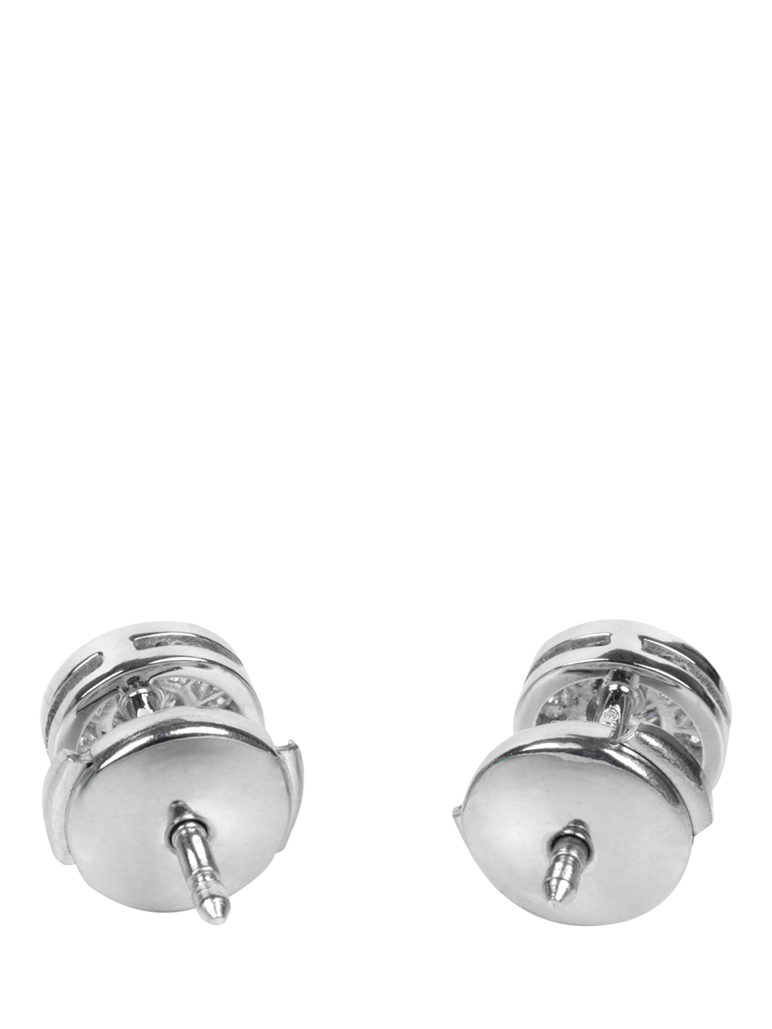 Product image 4 of 5, which shows Pre-loved Tiffany & Co. Brilliant Cut Diamond Platinum Circlet Stud Earrings