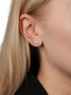 Pre-loved Cartier 0.18ct Diamond 18ct White Gold D'Amour Small Stud Earrings - view 2, White Gold