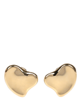 Pre-loved Tiffany & Co. 18ct Yellow Gold 25mm Full Heart Clip On Earrings