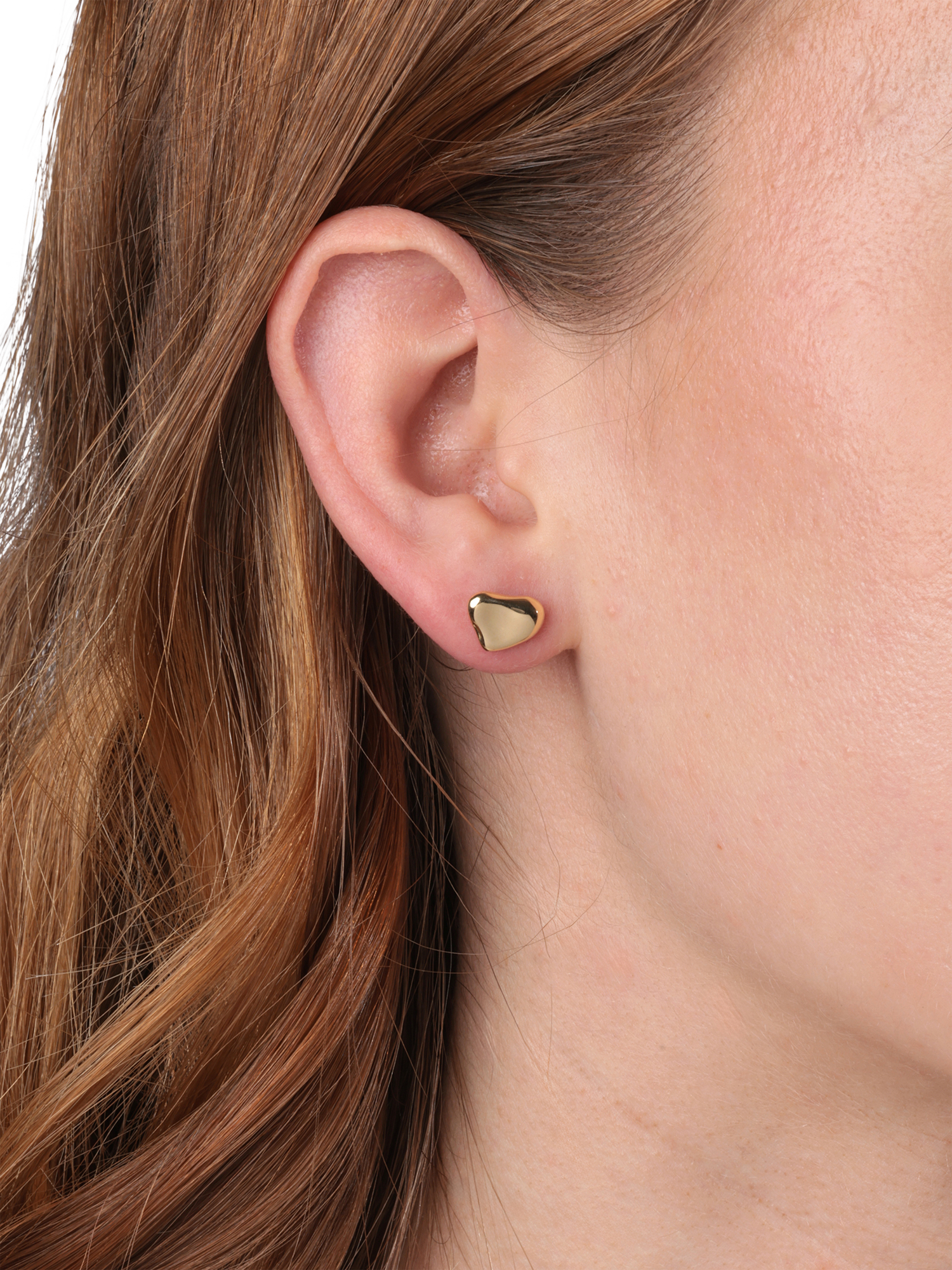 Product image 2 of 5, which shows Pre-loved Tiffany & Co. 18ct Yellow Gold 25mm Full Heart Clip On Earrings