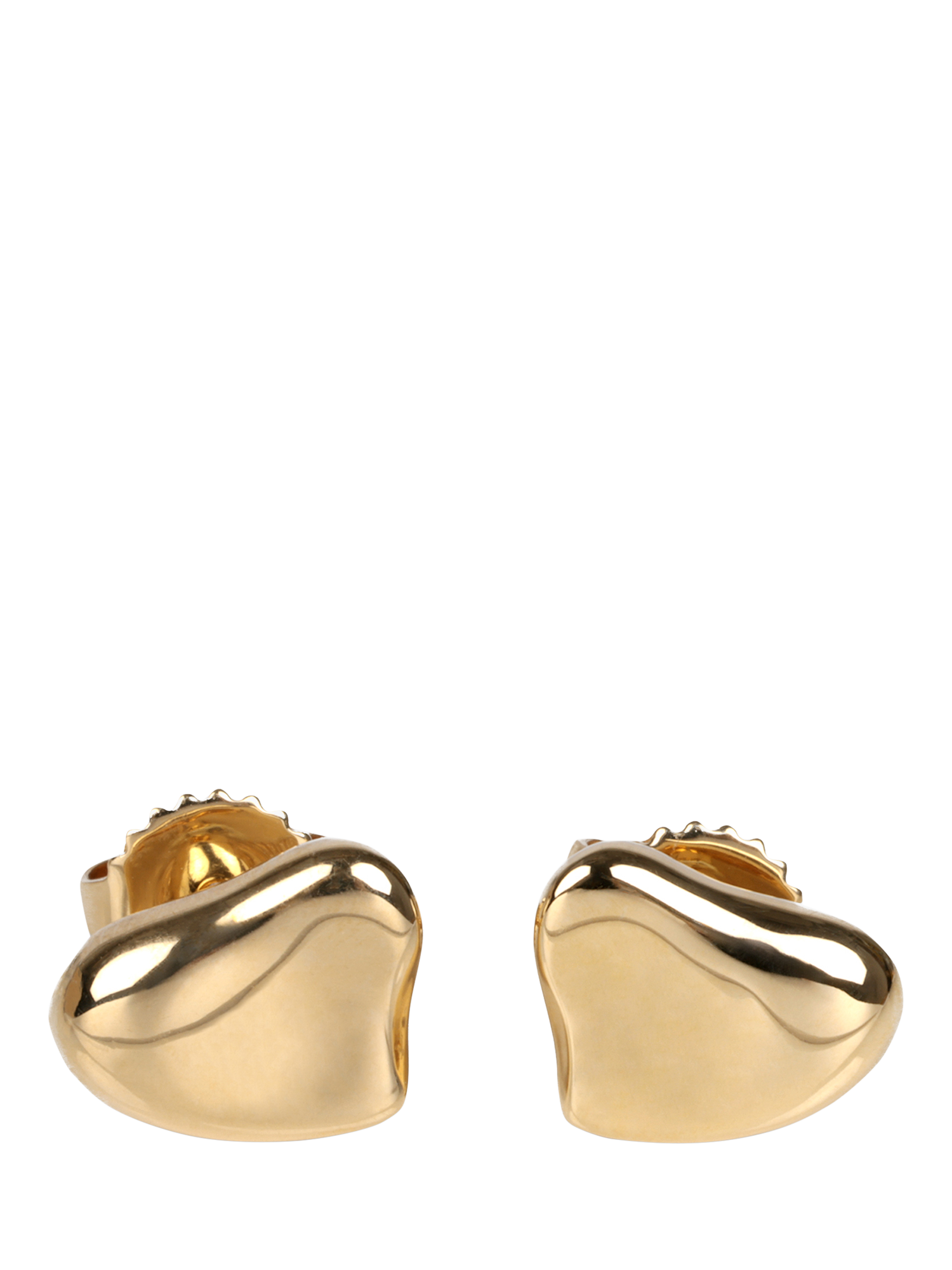 Product image 1 of 6, which shows Pre-loved 18ct Yellow Gold Elsa Peretti Full Heart Stud Earrings