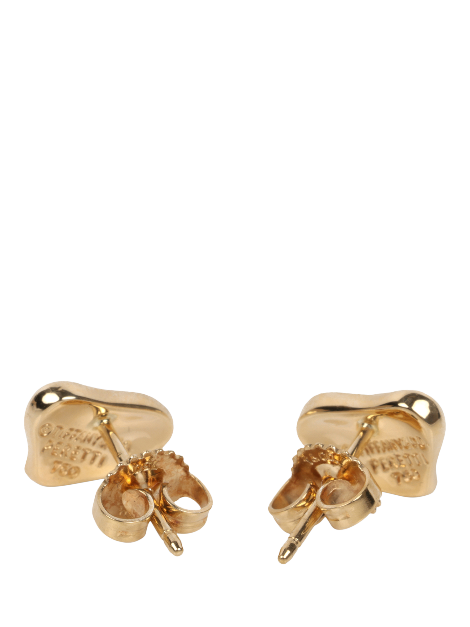 Product image 4 of 6, which shows Pre-loved 18ct Yellow Gold Elsa Peretti Full Heart Stud Earrings