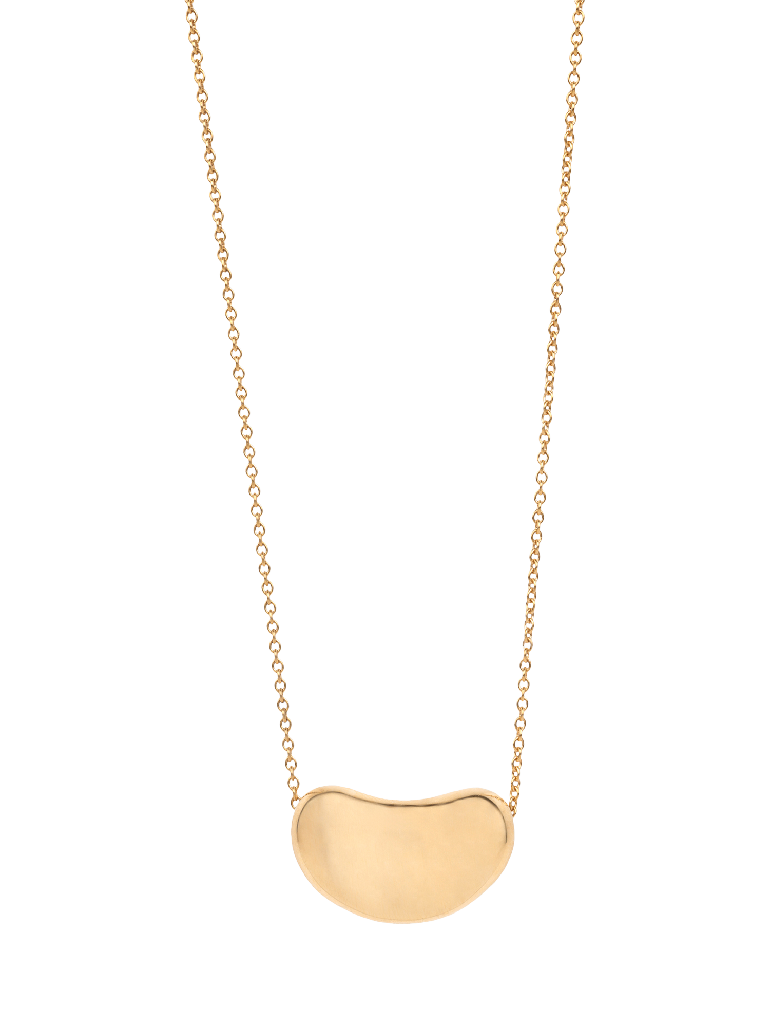 Product image 1 of 5, which shows Pre-loved Tiffany & Co. 18ct Yellow Gold Elsa Peretti 18mm Bean Design Pendant Necklace
