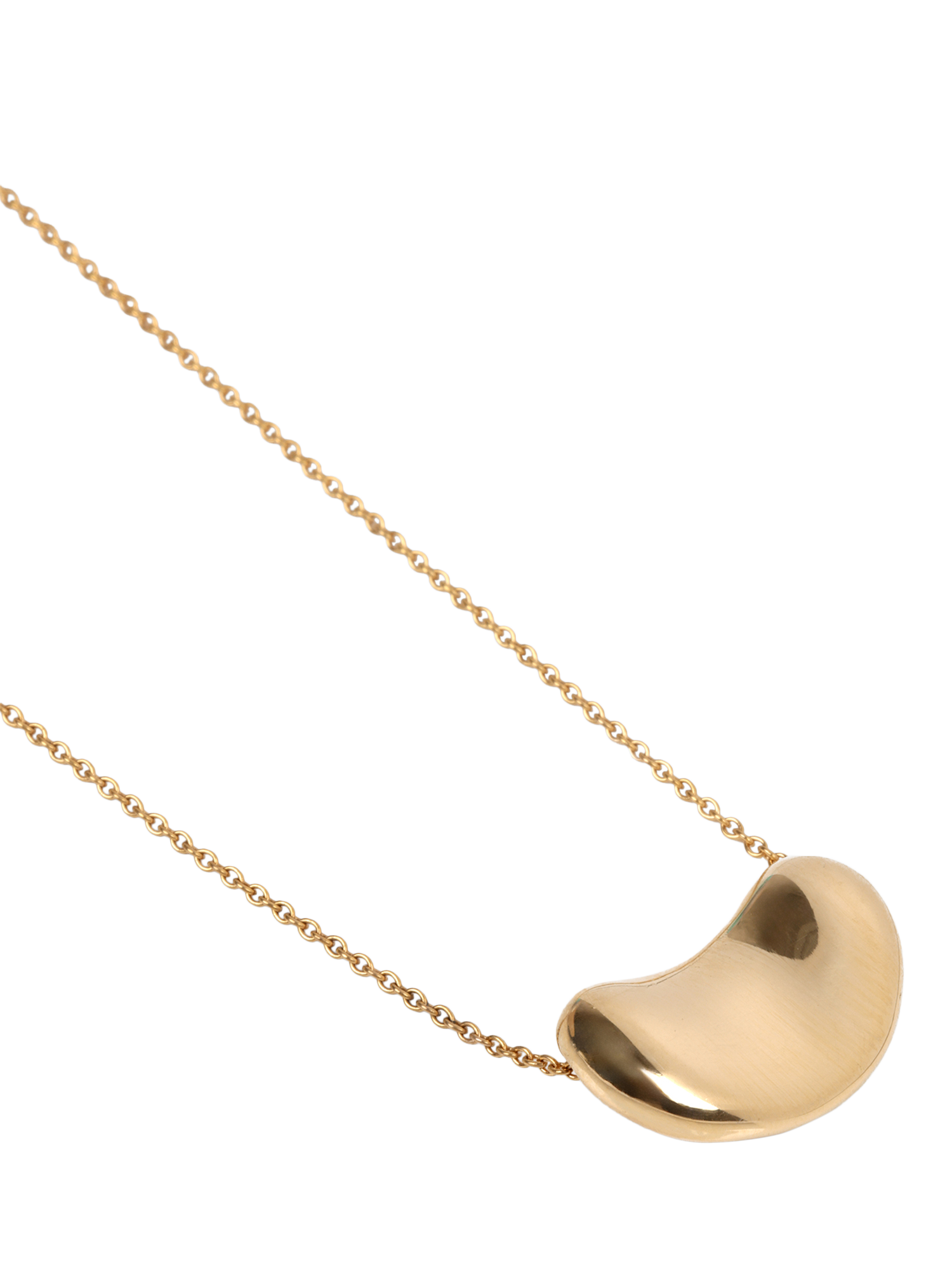 Product image 3 of 5, which shows Pre-loved Tiffany & Co. 18ct Yellow Gold Elsa Peretti 18mm Bean Design Pendant Necklace