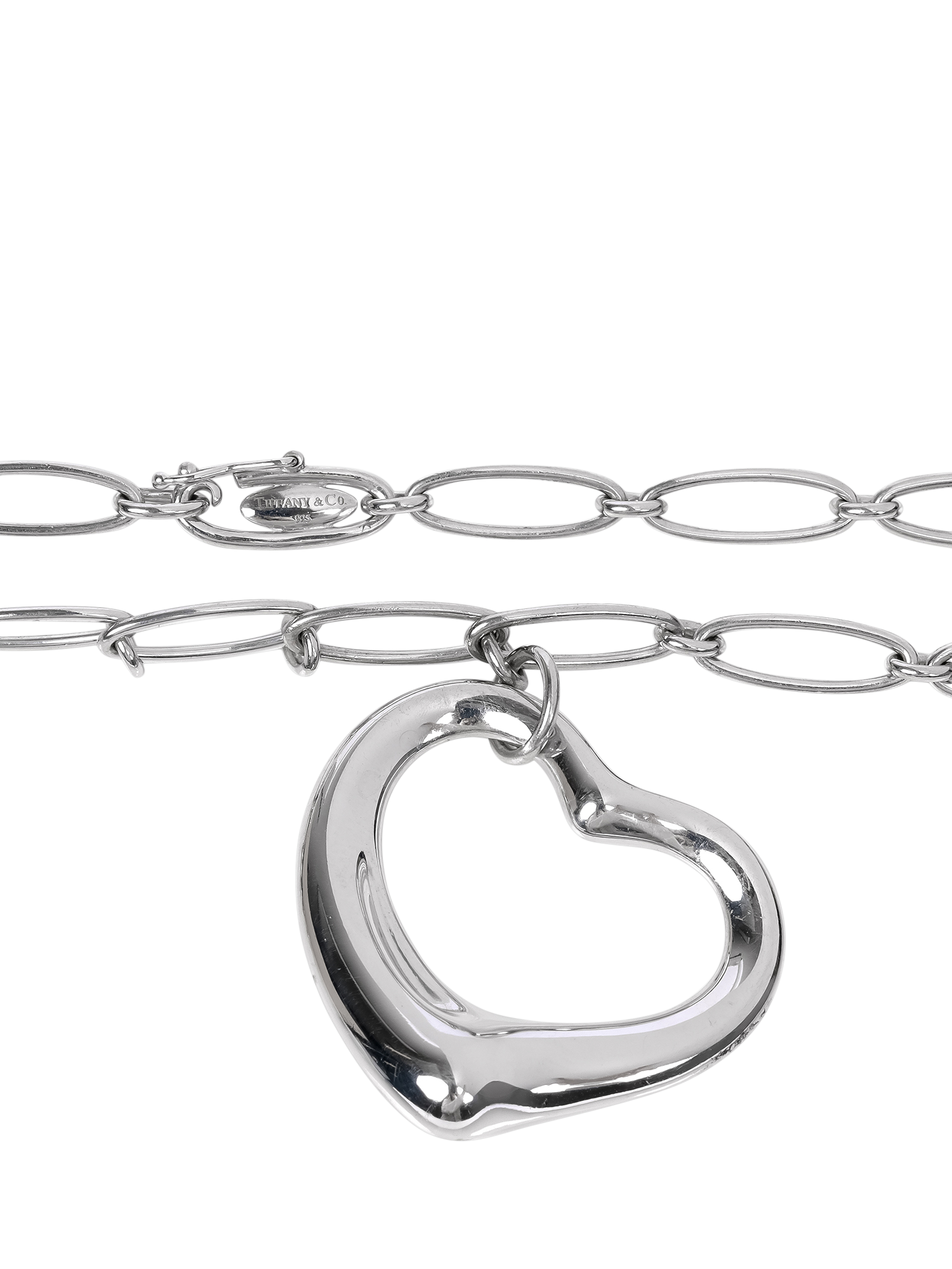 Product image 4 of 5, which shows Pre-loved Tiffany & Co. Sterling Silver Elsa Peretti Open Heart Large Link Necklace