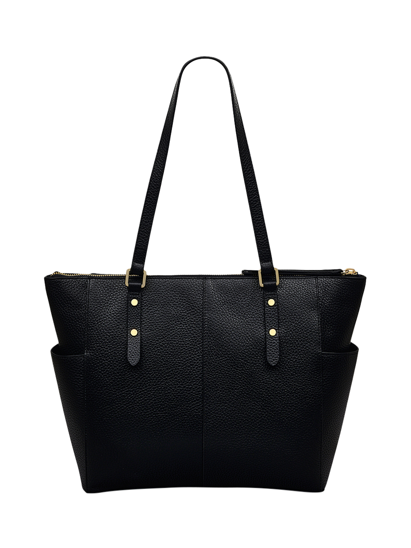 Product image 2 of 6, which shows Radley Silk Street Leather Large Zip Top Shoulder Bag, Black