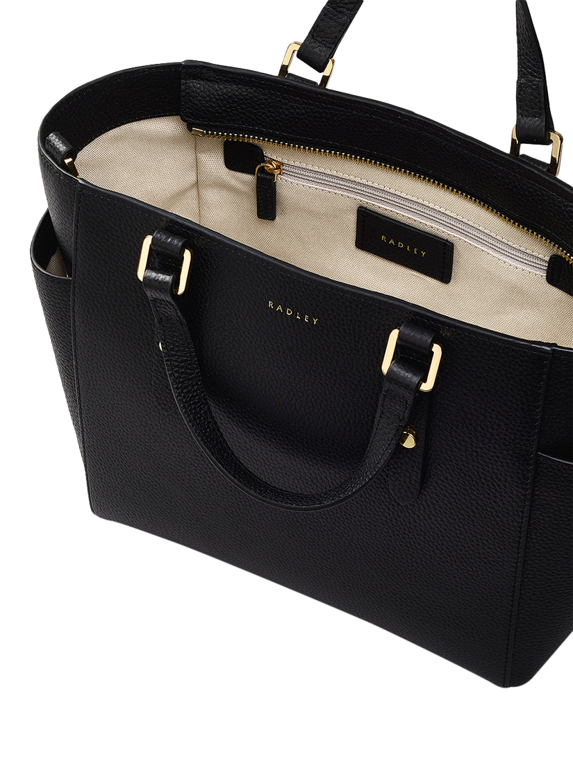 Product image 3 of 6, which shows Radley Silk Street Leather Medium Zip Top Multiway Bag, Black