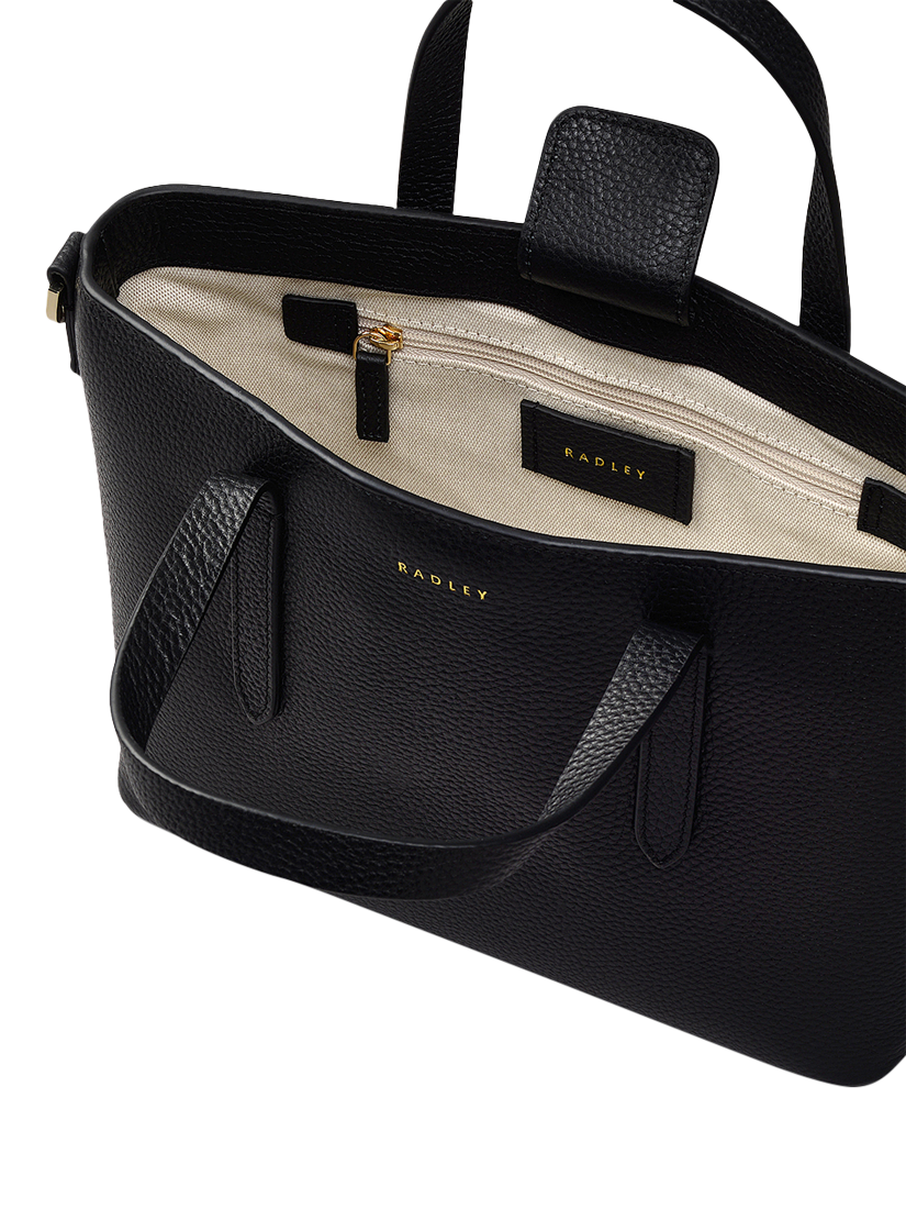 Product image 3 of 6, which shows Radley Silk Street Leather Small Open Top Multiway Bag, Black