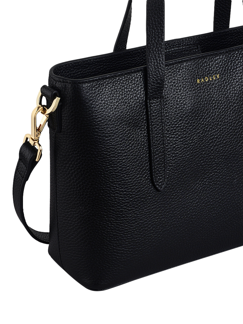 Product image 4 of 6, which shows Radley Silk Street Leather Small Open Top Multiway Bag, Black