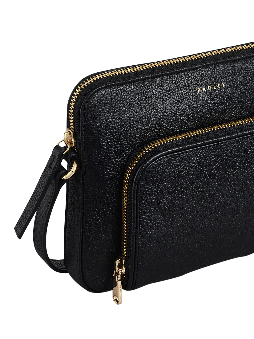 Product image 4 of 5, which shows Radley Redford Close Leather Small Zip Top Cross Body Bag, Black