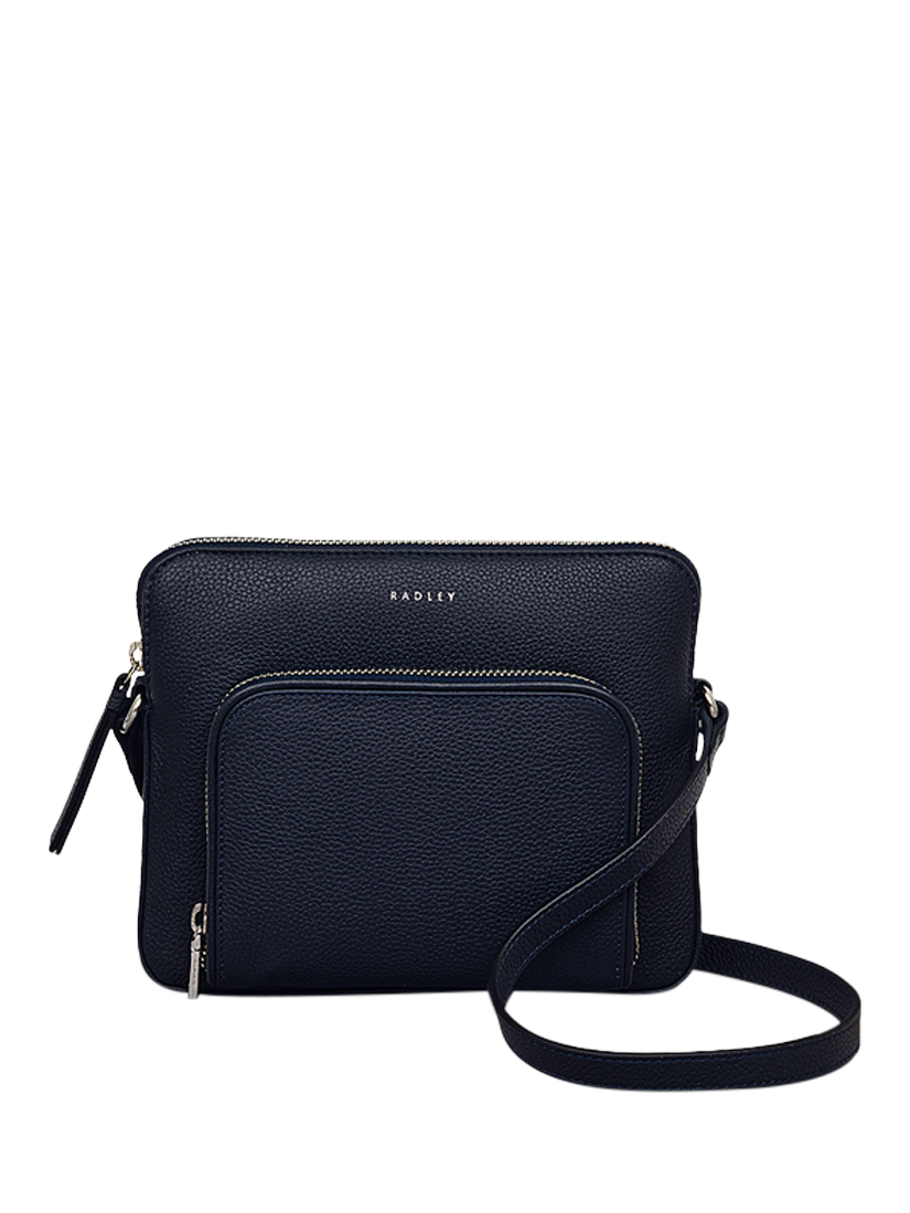 Product image 1 of 5, which shows Radley Redford Close Leather Small Zip Top Cross Body Bag, Ink