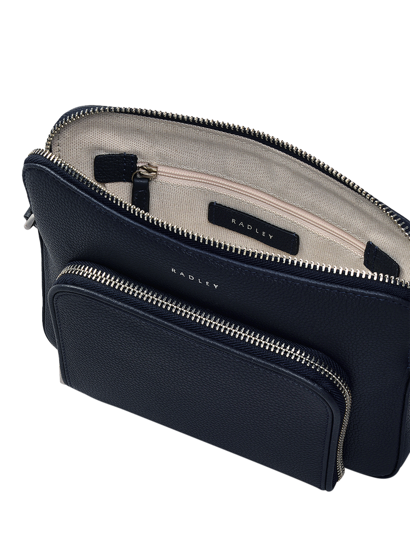 Product image 3 of 5, which shows Radley Redford Close Leather Small Zip Top Cross Body Bag, Ink