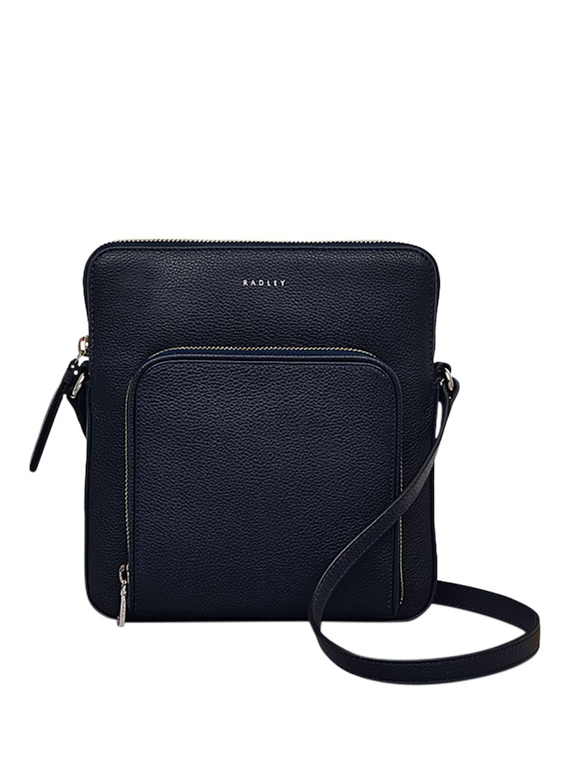 Product image 1 of 5, which shows Radley Redford Close Leather Medium Zip Top Cross Body Bag, Ink