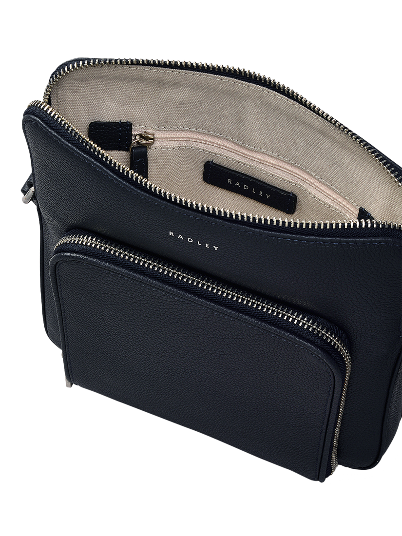 Product image 3 of 5, which shows Radley Redford Close Leather Medium Zip Top Cross Body Bag, Ink
