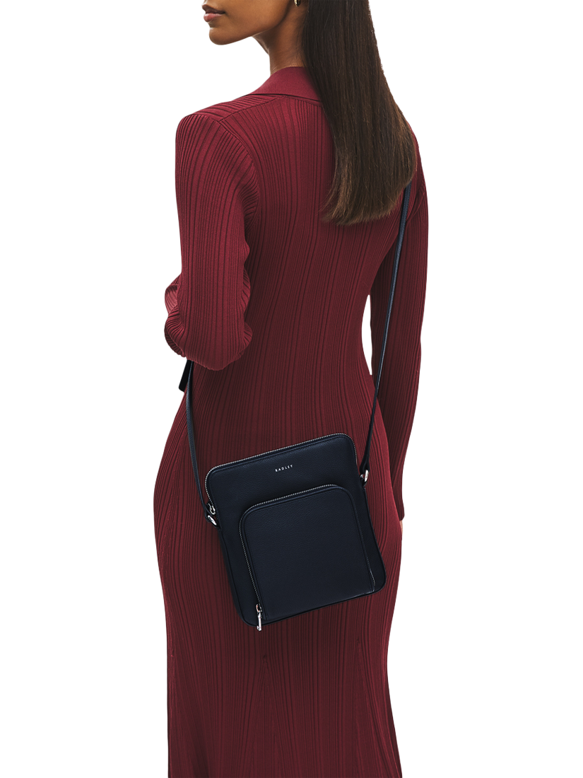 Product image 5 of 5, which shows Radley Redford Close Leather Medium Zip Top Cross Body Bag, Ink
