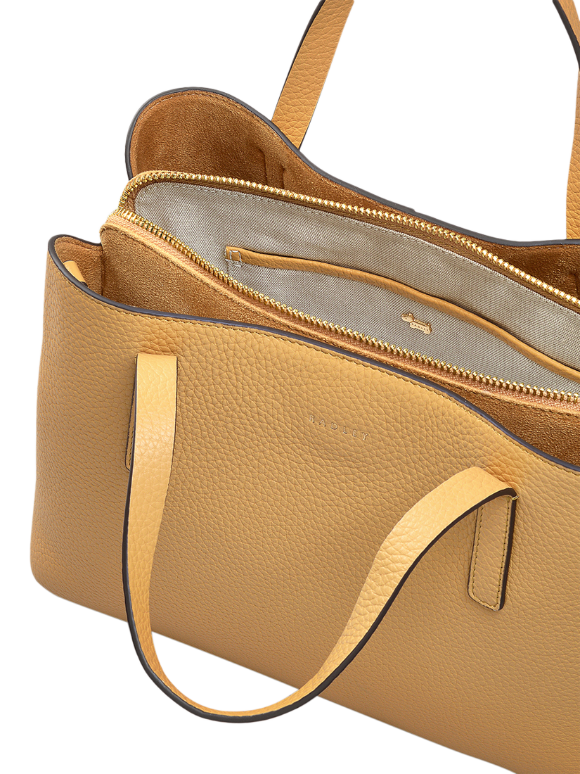Product image 3 of 6, which shows Radley Dukes Place Leather Medium Zip-Top Grab Bag, Pecan