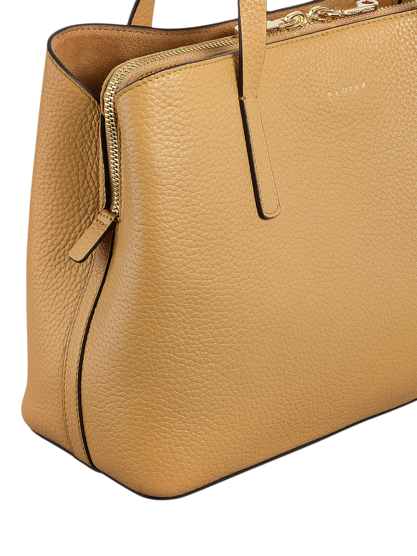 Product image 4 of 6, which shows Radley Dukes Place Leather Medium Zip-Top Grab Bag, Pecan