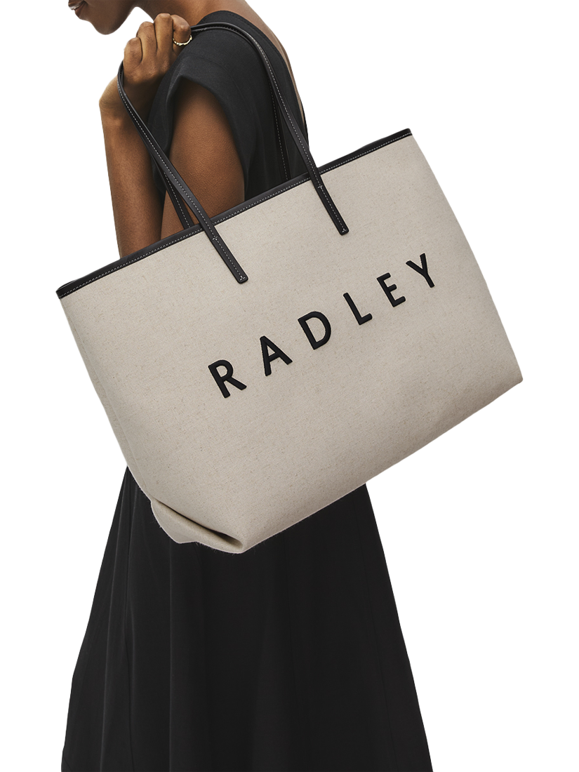 Product image 5 of 6, which shows Radley Sutherland Row Linen Blend Tote Bag, Black