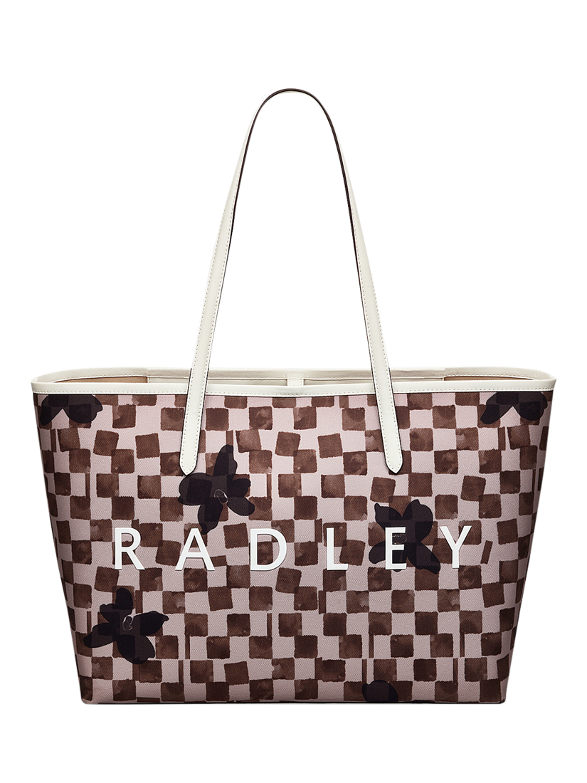 Product image 1 of 5, which shows Radley Southwell Gardens Check Tote Bag, Stone
