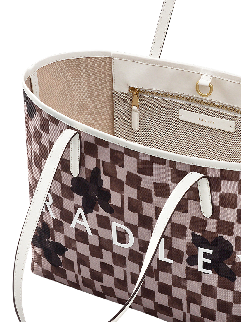 Product image 3 of 5, which shows Radley Southwell Gardens Check Tote Bag, Stone