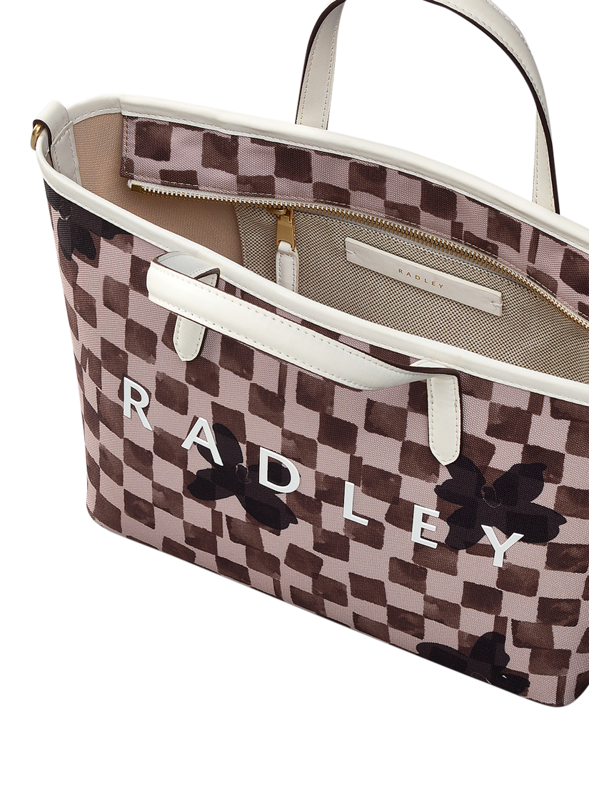 Product image 3 of 6, which shows Radley Southwell Gardens Check Tote Bag, Stone