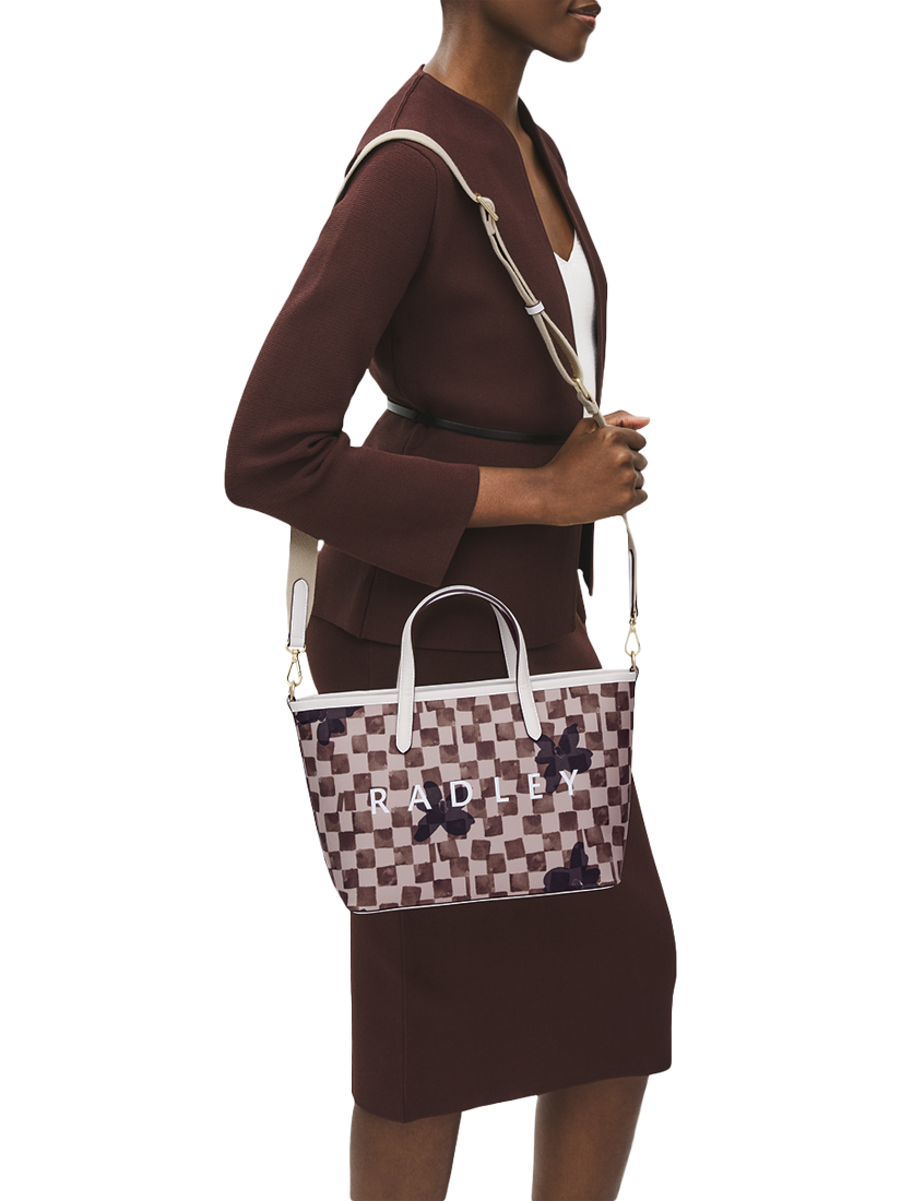 Product image 6 of 6, which shows Radley Southwell Gardens Check Tote Bag, Stone