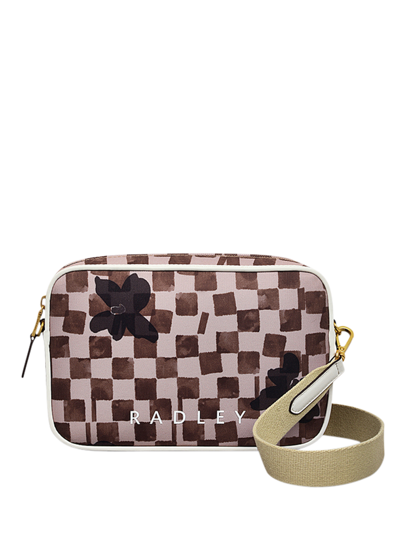 Product image 1 of 5, which shows Radley Southwell Gardens Check Crossbody Bag, Stone