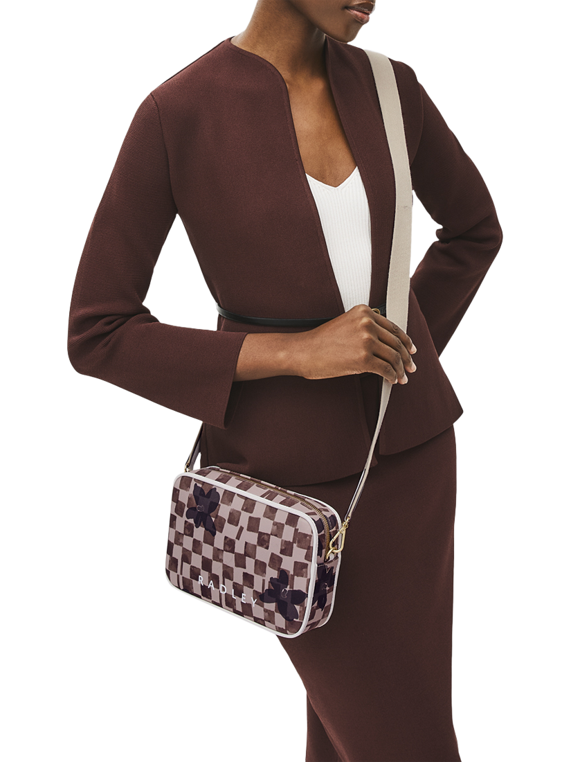 Product image 5 of 5, which shows Radley Southwell Gardens Check Crossbody Bag, Stone