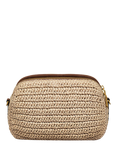 Radley Dukes Place Leather Raffia Crossbody Bag, Natural