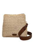 Radley Dukes Place Leather Raffia Adjustable Crossbody Bag, Natural